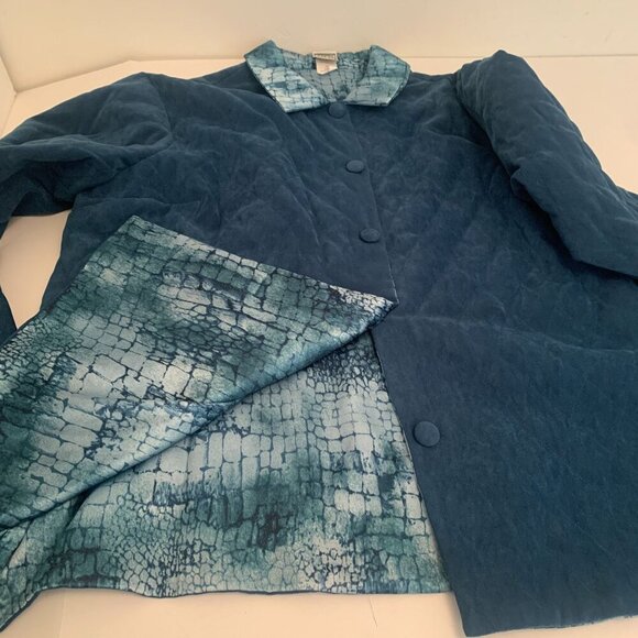 NWT Christine Thomson Modern Quilted Shirt Jacket Dark Teal Plus Size 2X - Picture 9 of 16
